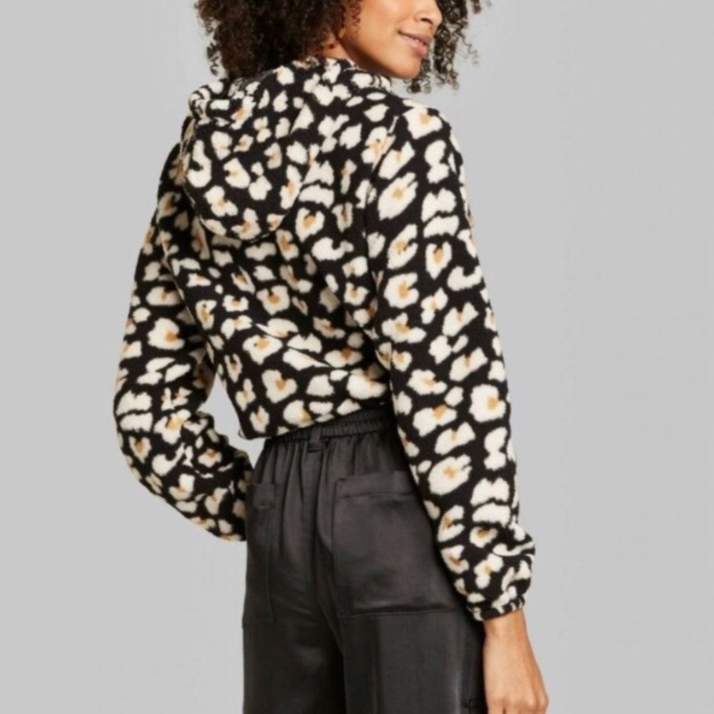 NWT Wild Fable Animal Print Hooded Sweatshirt M - Picture 2 of 11